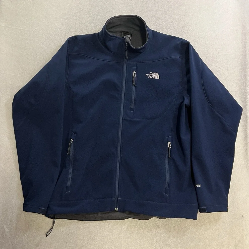 The North Face Jacket Men's XL Navy Blue Apex Bionic Softshell Fleece Lined Zip